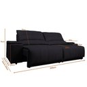 Ver imagem 2 de Sofá com Porta Copos Carregador USB Ret Rec Arizona 2,30m Velosuede - Netsofas - Preto