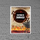 Ver imagem 1 de Quadro Churrasqueira Cantinho Do Churrasco 45x34cm - com vidro:Madeira preta