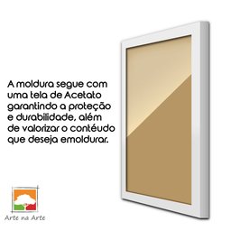 Moldura A4 Quadro Certificado Diploma de Luxo e Tela Acetato Arte na Arte Moldura A-4 Moldura Dourad - 4