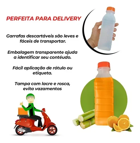 Garrafa Descartável 500ml - Suco / Caldo De Cana C/100 Un - 5