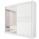 Ver imagem 1 de Guarda Roupa Titanium Ripado 2 Portas 6 Gavetas com Espelho sem Pés D' Doro Cinamomo/off White