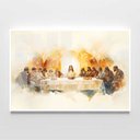 Ver imagem 3 de Quadro Decorativo Santa Ceia Aquarela Sala Quarto Casa Escritório