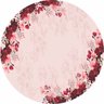 Painel De Tecido Sublimado Redondo Flores Marsala Fundo Rosa C/Elástico - 1