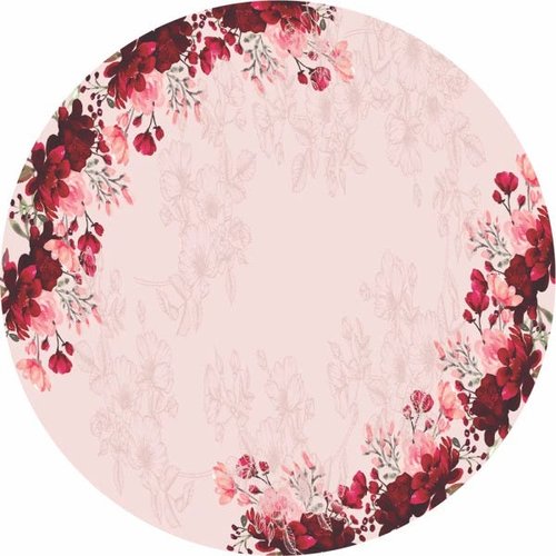 Painel De Tecido Sublimado Redondo Flores Marsala Fundo Rosa C/Elástico |  MadeiraMadeira