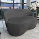 Ver imagem 1 de Namoradeira Decorativa Beatriz Orgânica Suede Cinza