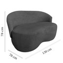 Ver imagem 7 de Namoradeira Decorativa Beatriz Orgânica Suede Cinza