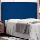 Ver imagem 4 de Cabeceira Solteiro 0,90m Aquilla Suede Azul Marinho