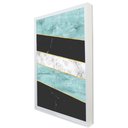 Ver imagem 1 de Quadro Decorativo Caixa Geométrico Mármore Preto, Azul e Branco Tacolado Moldura Caixa 3cm Madeira C