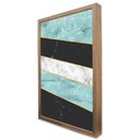 Ver imagem 3 de Quadro Decorativo Caixa Geométrico Mármore Preto, Azul e Branco Tacolado Moldura Caixa 3cm Madeira C
