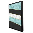 Ver imagem 2 de Quadro Decorativo Caixa Geométrico Mármore Preto, Azul e Branco Tacolado Moldura Caixa 3cm Madeira C