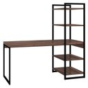 Ver imagem 3 de Mesa Escrivaninha Estilo Industrial Aço 4 Prateleiras Nogal/preto - Panorama Móveis