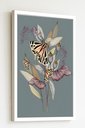 Ver imagem 2 de Quadro Decorativo Borboletas Ramo de Flor - 70x50cm:moldura Branca