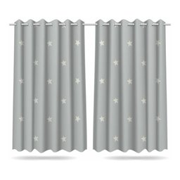 Cortina Infantil Estrelas Brancas Tecido Premium 2,60x1,50m - 1