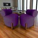 Ver mais imagens de Kit 2 Poltronas Decorativa Mônaco Veludo Roxo