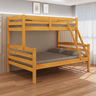 Beliche Casal e Solteiro Madeira Maciça Cor Mel com Grade de Proteção e Escada Cama - 1