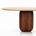 Ver imagem 2 de Mesa de Jantar Oblongo Balance com Base Dupla 120x80 cm Tampo Mármore Travertino Romano Base Nogueir