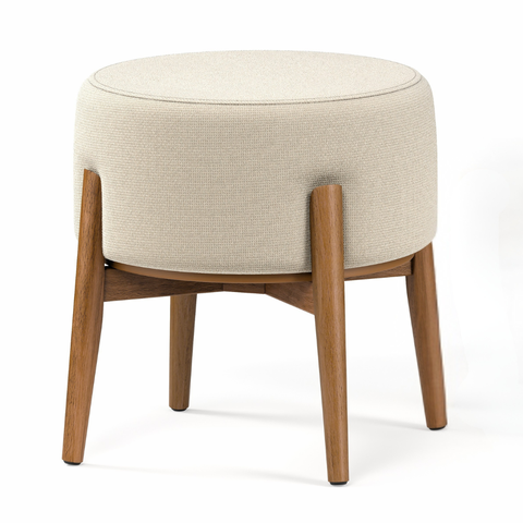 Puff Dual em Mdf Premium 1 Unidade Móvel Sofisticado Tecido Linho:palha