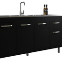 Ver imagem 3 de Gabinete para Pia 150cm Balcão Armário Cozinha Multiuso Preto