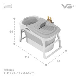 Banheira Ofurô Dobrável Portátil 210 Litros Adulto 112 Cm Vg+ Cinza - 6