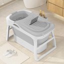 Ver imagem 3 de Banheira Ofurô Dobrável Portátil 210 Litros Adulto 112 Cm Vg+ Cinza