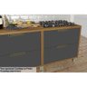 Balcão Ilha Cozinha Gourmet Imperatriz C/ 2 Portas e 5 Gavetas 200cm Freijo/grafite - Nesher - 11