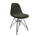 Ver imagem 4 de Mesa Jantar Londres Retangular Amêndoa 137x90cm 6 Cadeiras Estofadas Verde Ferro Preto