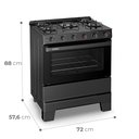 Ver imagem 5 de Fogão a Gás 5 Bocas Ideal Super Glass Preto Mesa de Vidro F5VAP - Esmaltec