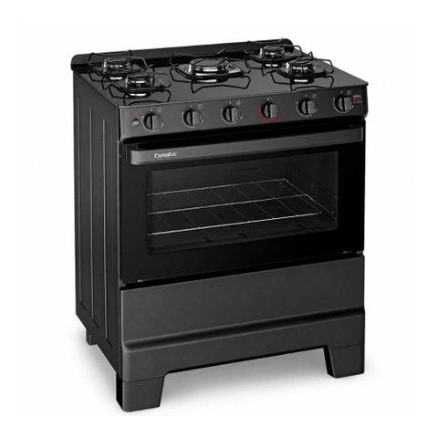 Fogão a Gás 5 Bocas Ideal Super Glass Preto Mesa de Vidro F5VAP - Esmaltec