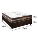 Ver imagem 3 de Cama Box Casal Suede + Colchão Molas Ensacadas Texas Prime Colchões 138x188x60cm Marrom