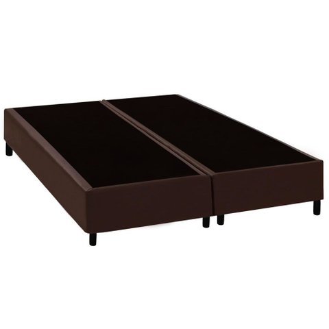 Base Box King Bipartido Corino Marrom 192x203 Blindado