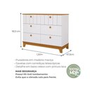 Ver imagem 3 de Cômoda Infantil 100% MDF com 6 Gavetas 120cm Multimóveis Crper-CMO017 Branco/Madeirado