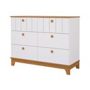 Ver imagem 2 de Cômoda Infantil 100% MDF com 6 Gavetas 120cm Multimóveis Crper-CMO017 Branco/Madeirado