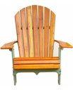 Ver imagem 3 de Cadeira Adirondack Jardim Externa Pavão Dobrável Bicolor Verde e Verniz