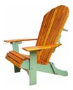 Ver imagem 1 de Cadeira Adirondack Jardim Externa Pavão Dobrável Bicolor Verde e Verniz