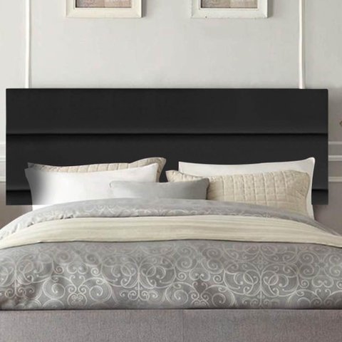 Painel Estofado Luxo Argentina Solteiro Madeira Maciça Suede Preto Gat Magazine 100cm
