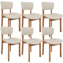 Ver imagem 1 de Kit 6 Cadeiras para Sala de Jantar Cozinha Living Estofada Dara L02 Linho Champagne - Lyam Decor