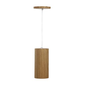 Pendente de Madeira Tubo 1xe27 - Freijó