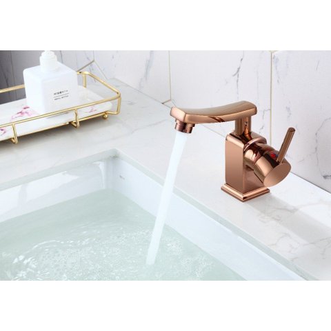 Torneira de Banheiro/lavabo Monocomando Misturador Modena Rosé Gold