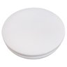 Kit 02 Assentos Redondo Banqueta Cadeira Estofados Poltronas H02 Corino Branco 35 cm - Lyam Decor As - 3