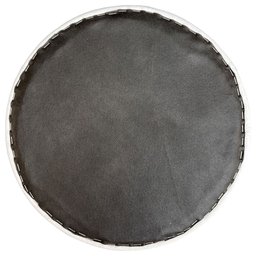 Kit 02 Assentos Redondo Banqueta Cadeira Estofados Poltronas H02 Corino Branco 35 cm - Lyam Decor As - 7