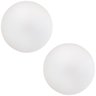 Kit 02 Assentos Redondo Banqueta Cadeira Estofados Poltronas H02 Corino Branco 35 cm - Lyam Decor As - 1