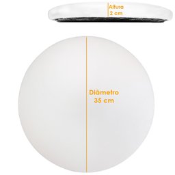 Kit 02 Assentos Redondo Banqueta Cadeira Estofados Poltronas H02 Corino Branco 35 cm - Lyam Decor As - 6