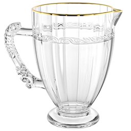 Jarra de Suco e Água em Cristal Transparente Imperial Fio de Ouro 1l - Lyor - 4