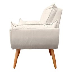 Poltrona Sofá Decorativa Pés Palito Luxo Reforçada Click:bege - 3
