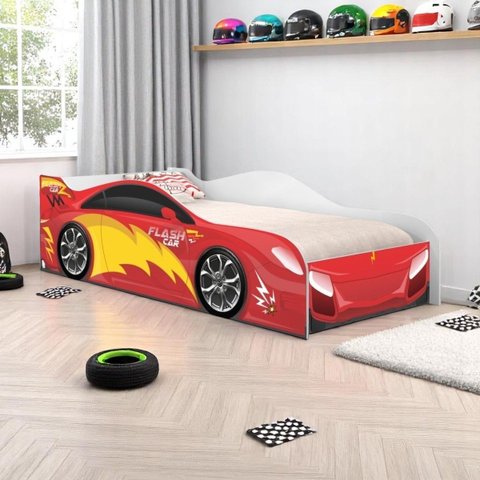 Cama Carro Solteiro Carro Flash Vermelho