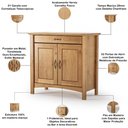 Ver imagem 5 de Kit Balcão Buffet 93cm com Aparador Rústico 132cm Madeira Maciça Lira M06 Carvalho Fosco - Lyam