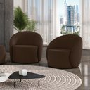 Ver imagem 2 de Poltrona Decorativa Orgânica Giratória Kit 2 Lua Suede D03 - D’Rossi