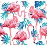 Papel De Parede Para Menina Tropical Flamingo Fundo Branco - 3mx50cm - 1