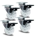 Ver imagem 1 de 4 Rodizio Gel Cristal 50mm Placa e Freio Glpf.210.pvc