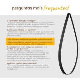 Espelho Pinterest Retrô Grande Orgânico Borda Couro 3cm Decorativo Sala Quarto 44x64cm Mod. Gota Car - 7